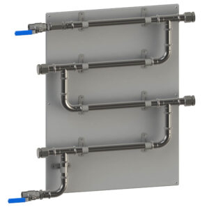CR-ASTM-4C-M20-10-SS 20mm (3/4”) SS316 ASTM Coupon Rack with Isolation valves
